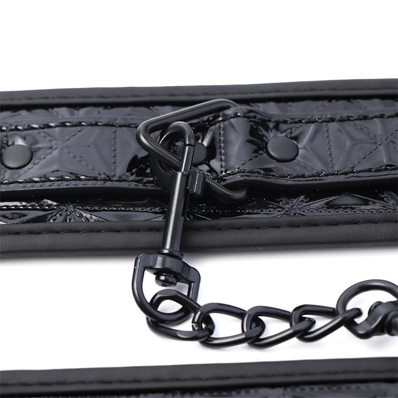 Δερμάτινες χειροπέδες μαύρες - black saphire adjustable handcuffs saphire vegan leather