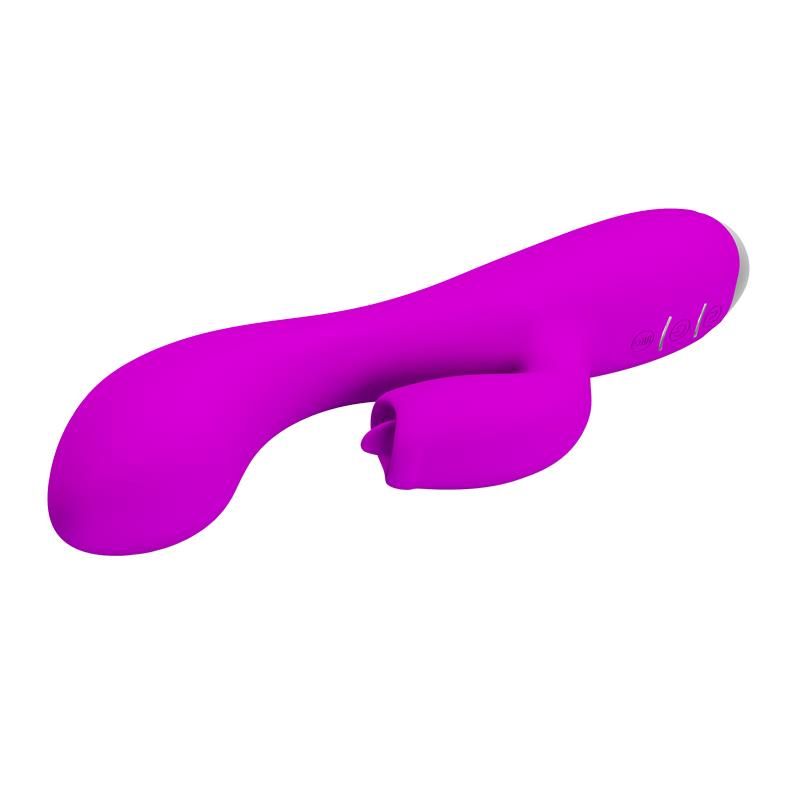 Διπλός δονητής με γλώσσα - prettylove gloria vibe with tongue usb