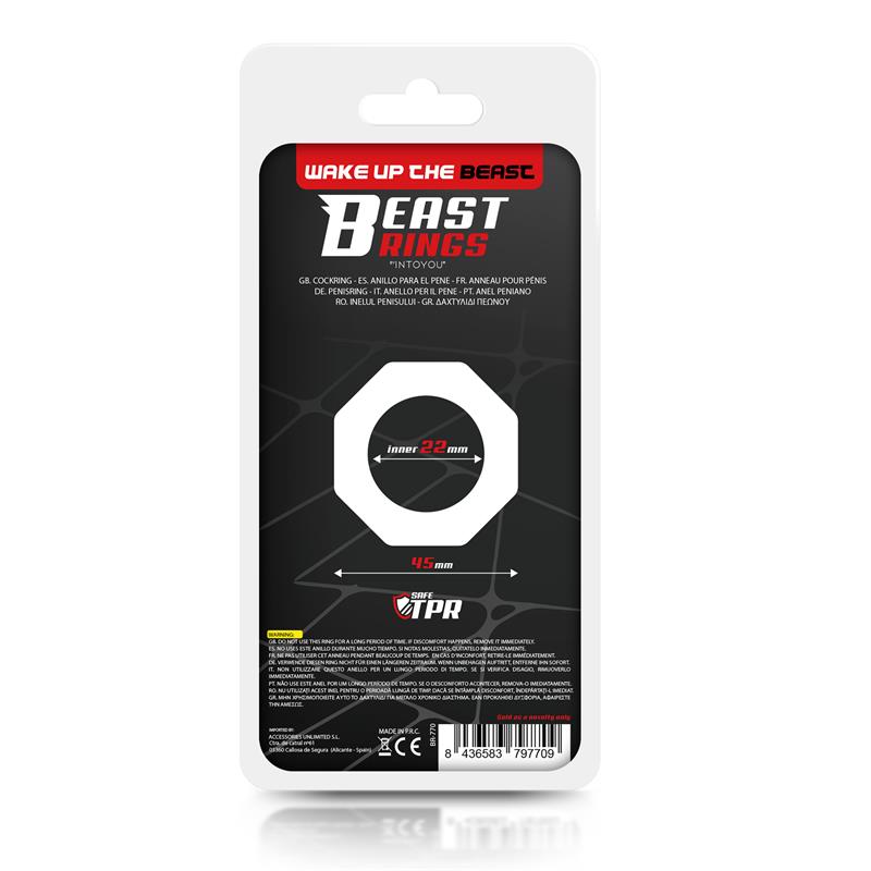 Δαχτυλιδι πεους σιλικονης - beast rings cock ring super flexible polygonal 2.2 cm black