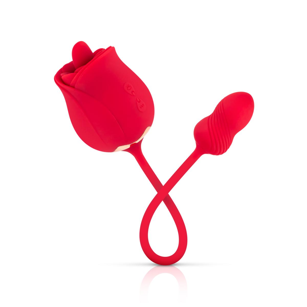 Διπλός Δονητής με γλώσσα teazers rose vibrator and clitoris stimulator