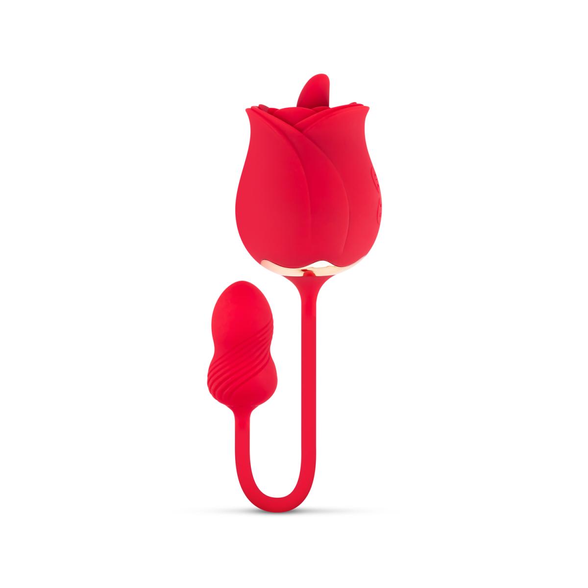 Διπλός Δονητής με γλώσσα teazers rose vibrator and clitoris stimulator