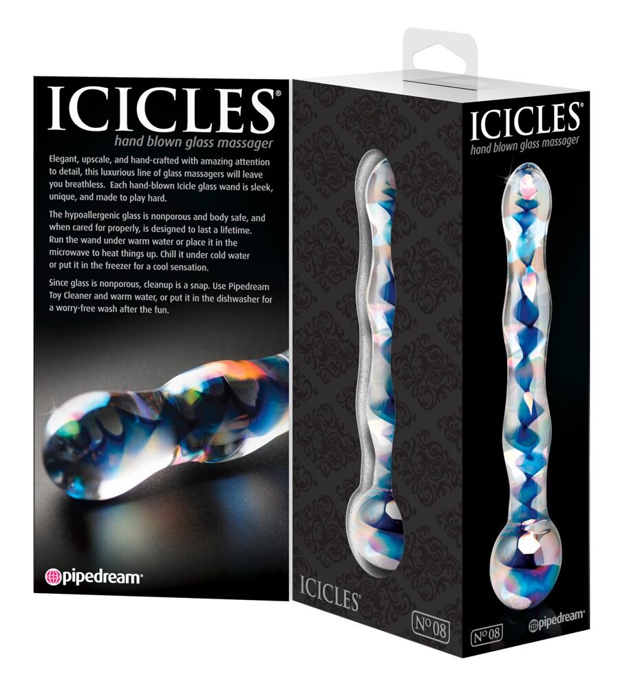 Γυάλινος δονητής χειροποίητος - icicles no.8