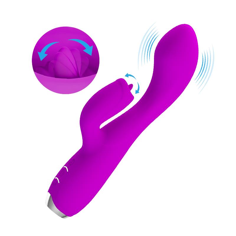 Διπλός δονητής με γλώσσα - prettylove gloria vibe with tongue usb