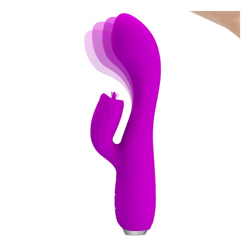 Διπλός δονητής με γλώσσα - prettylove gloria vibe with tongue usb
