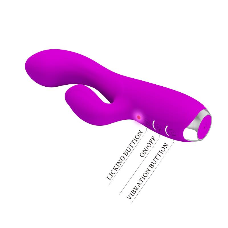 Διπλός δονητής με γλώσσα - prettylove gloria vibe with tongue usb