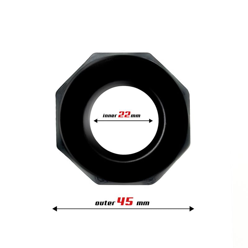 Δαχτυλιδι πεους σιλικονης - beast rings cock ring super flexible polygonal 2.2 cm black