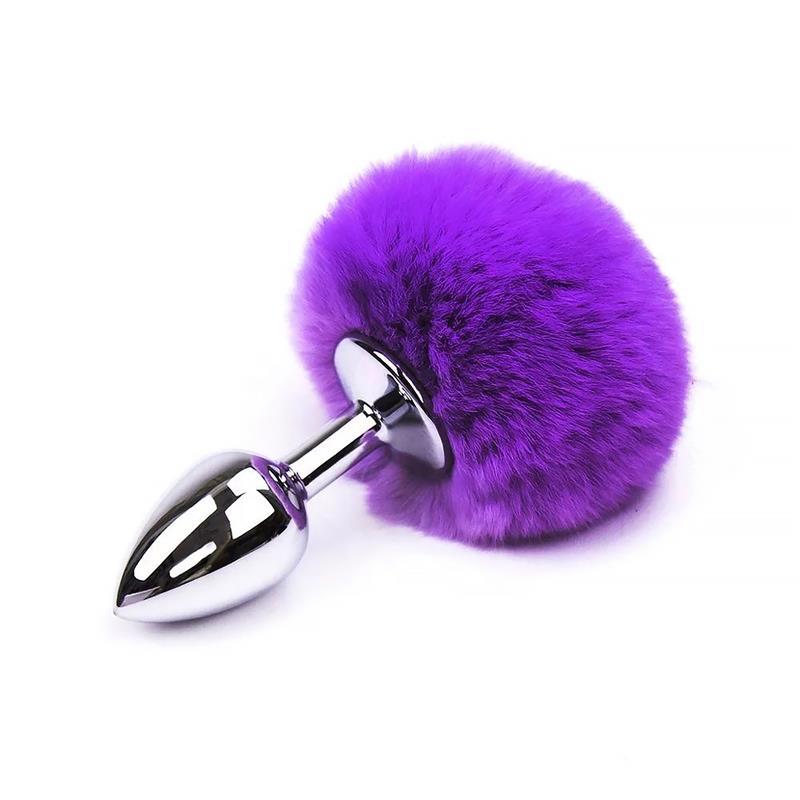 Πρωκτικη σφηνα με μωβ πομ - πον - afterdark butt plug with pompon purple size s