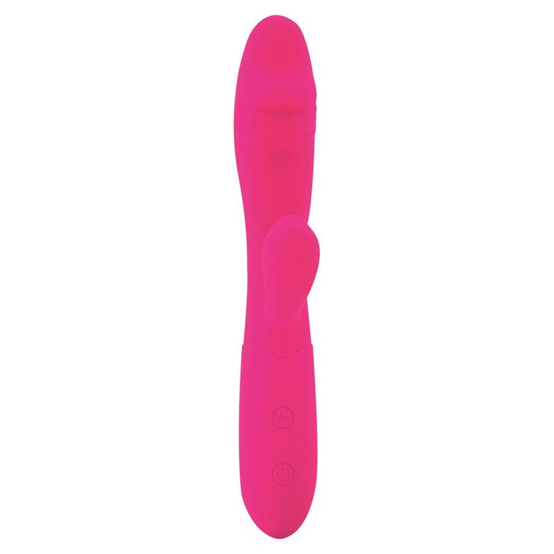 Δονητης τυπου rabbit με διεγερση κλειτοριδας - goodies candy g-spot rabbit vibe usb silicone fucshia