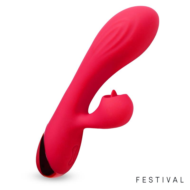 Διπλός δονητής με γλώσσα - festival turna vibe usb red