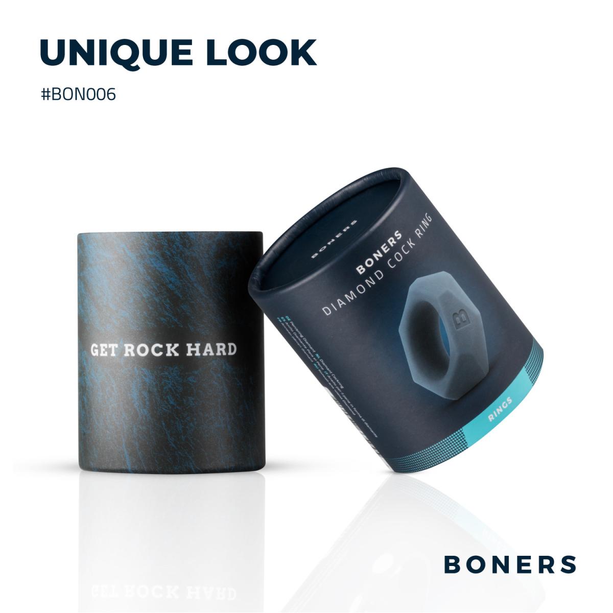 Δαχτυλίδι πέους -boners diamond cock ring - grey