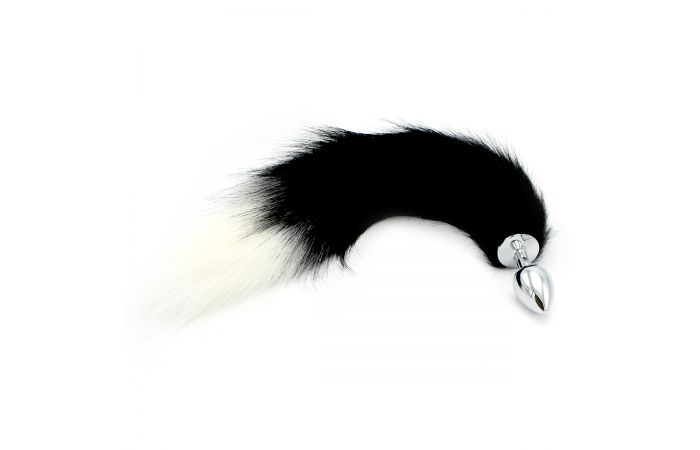 Πρωκτική σφήνα fox tail steel black and white s