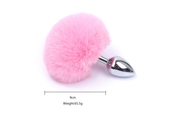 Πρωκτική σφήνα bunny tail pink small